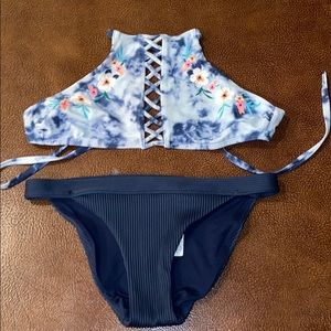 Navy Hollister swimsuit set